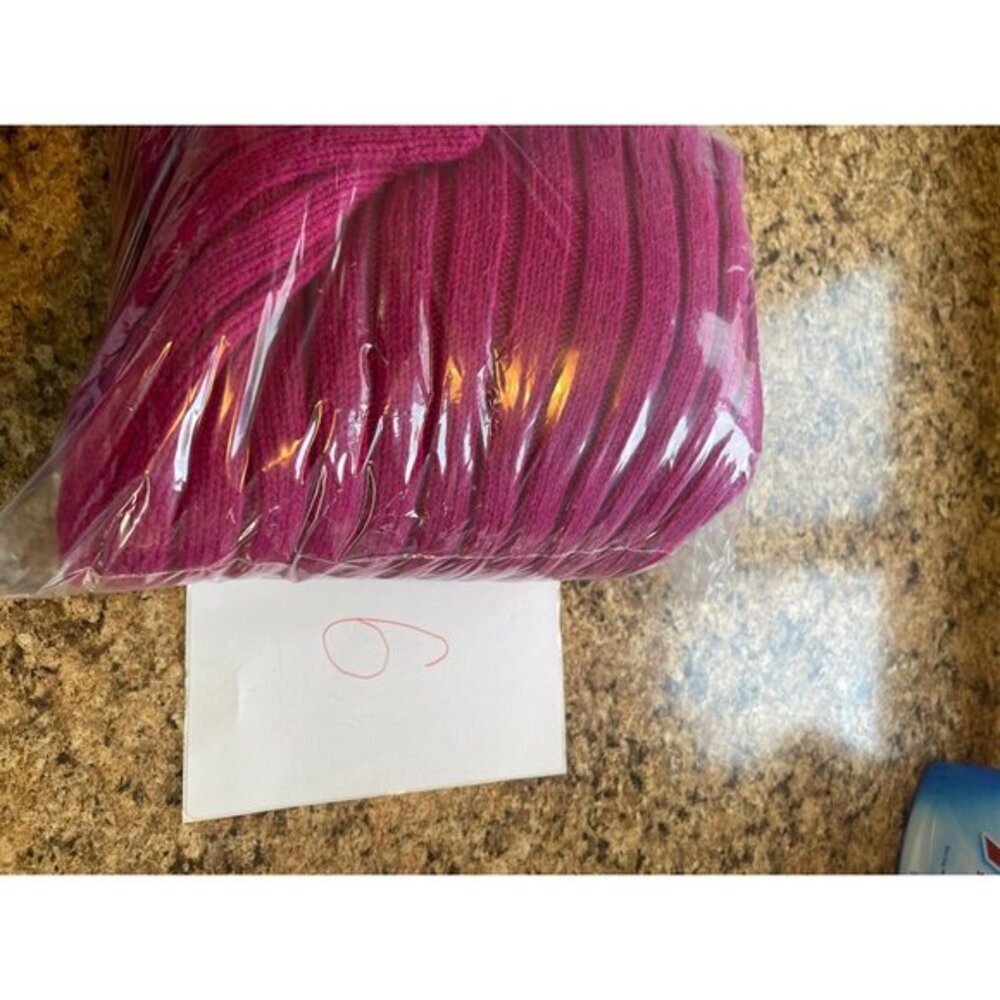 Lizwear Ribbed Knit Sweater Crewneck Long Sleeve Pullover‎ Top Magenta Pink - Picture 7 of 8